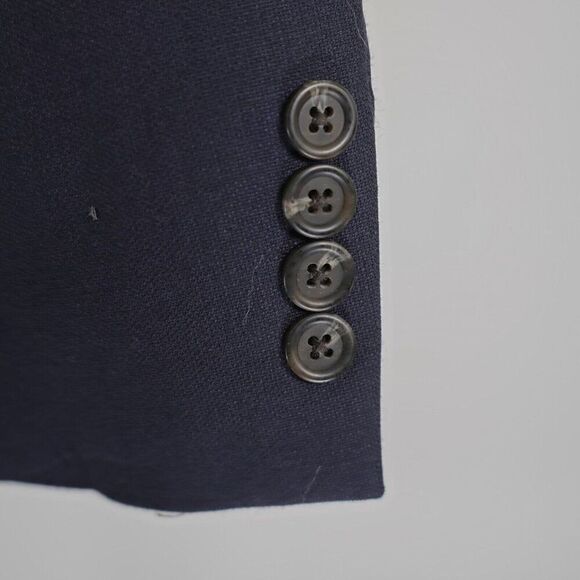 Lauren Ralph Lauren Wool Basketweave Blue‎ Blazer 40R 2 Button Tagged 38R - Picture 3 of 14